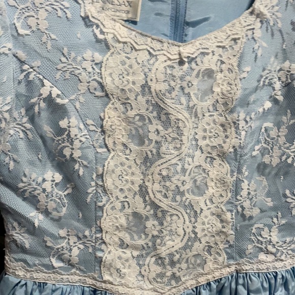 Gunne Sax Vintage Girls Blue Lace Party Dress 7 - Picture 9 of 9